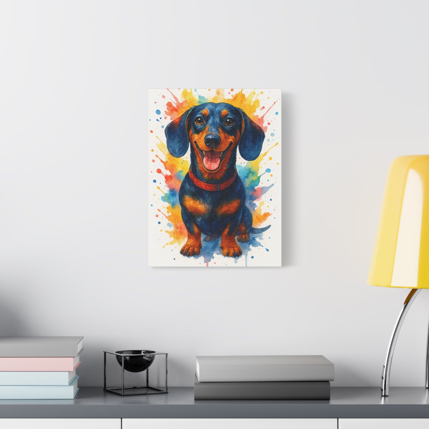Canvas Art Dachshund Dash Of Color Stretched