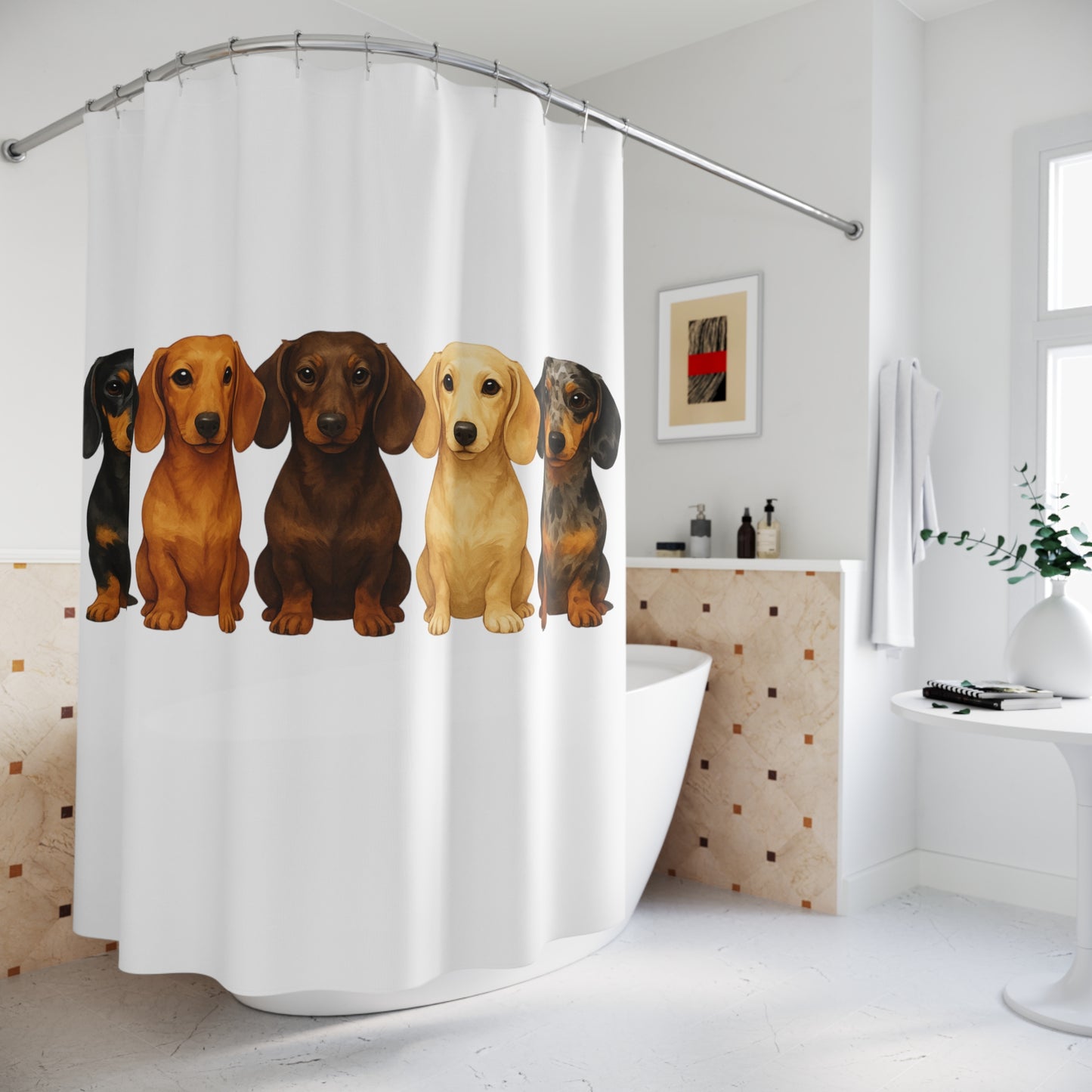 Adorable Dachshund Shower Curtain