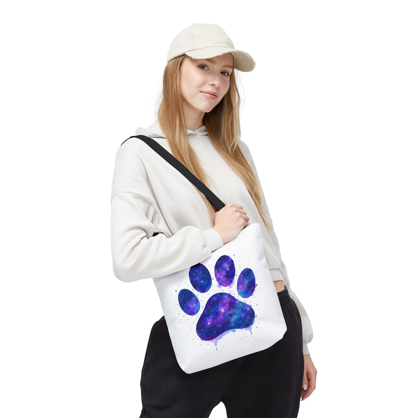 Cosmic Paw Print Tote Bag