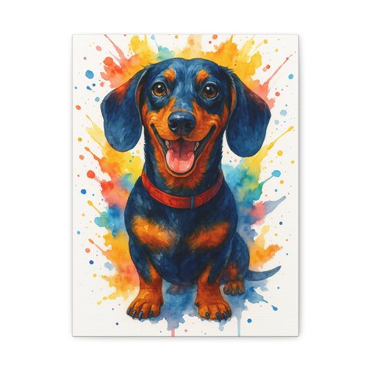 Canvas Art Dachshund Dash Of Color Stretched