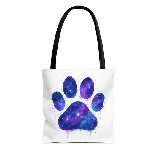 Cosmic Paw Print Tote Bag